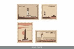 Vintage Lighthouse Postage - Scrapbook Clipart Product Image 1