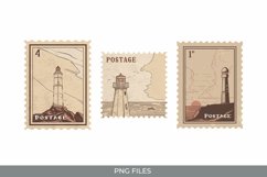 Vintage Lighthouse Postage - Scrapbook Clipart Product Image 1