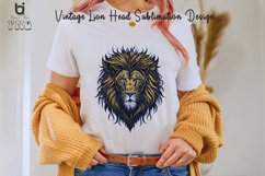 Vintage Lion Head Sublimation Design, Lion Mug Sublimation Product Image 2