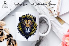 Vintage Lion Head Sublimation Design, Lion Mug Sublimation Product Image 4