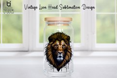 Vintage Lion Head Sublimation Design, Lion Mug Sublimation Product Image 5