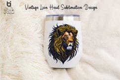 Vintage Lion Head Sublimation Design, Lion Mug Sublimation Product Image 6