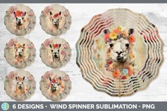Bundle of six Decoupage LLama Wind Spinner designs.