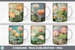 Bundle of six Decoupage Lotus Mug Wrap designs.