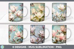 Bundle of six Decoupage Magnolias Mug Wrap designs.