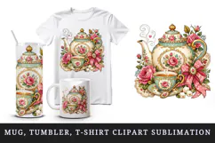 Vintage tumbler, mug wrap, clipart sublimation design Product Image 1