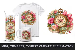 Vintage tumbler, mug wrap, clipart sublimation design Product Image 1
