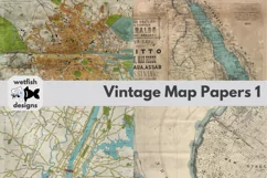 Vintage Map Papers 1 12x12 inches JPG 300dpi Product Image 2
