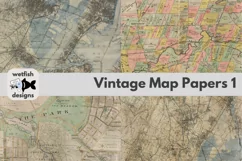 Vintage Map Papers 1 12x12 inches JPG 300dpi Product Image 3