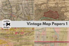 Vintage Map Papers 1 12x12 inches JPG 300dpi Product Image 4