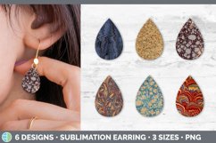Bundle of six vintage marble teardrop earrings sublimation designs