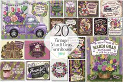 Vintage Mardi Gras Farmhouse Clipart Bundle Product Image 1