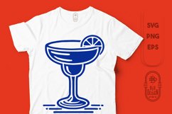 Vintage Margarita Glass SVG - Retro Cocktail Design SVG File Product Image 1