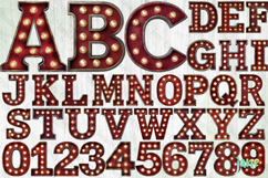 Vintage Marquee Letter &amp; Number PNG Bundle Product Image 2