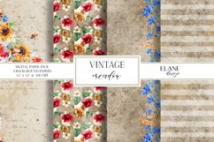 Vintage Meadow Flowers Digital Paper Product Image 1