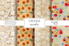 Vintage Meadow Flowers Digital Paper Product Image 1