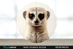 Vintage Meerkat Wind Spinner Sublimation Design PNG Product Image 1