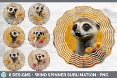 Bundle of six Decoupage Meerkats Wind Spinner designs.