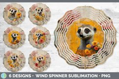 Bundle of six Decoupage Meerkats Wind Spinner designs.