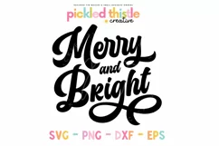 Retro Christmas SVG & PNG for Festive Tees - Merry & Bright Design  