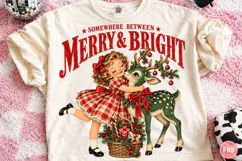 Vintage Merry & Bright PNG Product Image 1