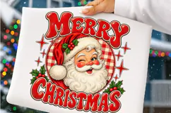 Vintage Merry Christmas Santa PNG | Retro Christmas Png Product Image 4