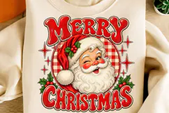 Vintage Merry Christmas Santa PNG | Retro Christmas Png Product Image 5