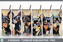 Bundle of six Decoupage Miniature Pinschers Tumbler designs.