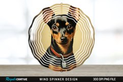 Vintage Miniature Pinscher Dog Wind Spinner Sublimation PNG Product Image 1
