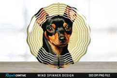 Vintage Miniature Pinscher Dog Wind Spinner Sublimation PNG Product Image 1