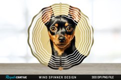Vintage Miniature Pinscher Dog Wind Spinner Sublimation PNG Product Image 1