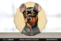 Vintage Miniature Pinscher Dog Wind Spinner Sublimation PNG Product Image 1
