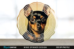 Vintage Miniature Pinscher Dog Wind Spinner Sublimation PNG Product Image 1