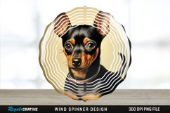 Vintage Miniature Pinscher Dog Wind Spinner Sublimation PNG Product Image 1
