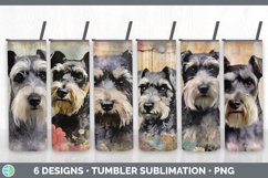 Bundle of six Decoupage Miniature Schnauzers Tumbler designs.
