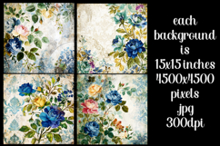 Vintage Mix Background, Floral Grunge Junk Journal Paper, s1 Product Image 2