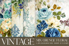 Vintage Mix Background, Floral Grunge Junk Journal Paper, 11 Product Image 1