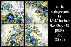 Vintage Mix Background, Floral Grunge Junk Journal Paper, 11 Product Image 2