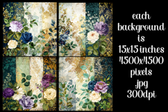 Vintage Mix Background, Floral Grunge Junk Journal Paper, 12 Product Image 2