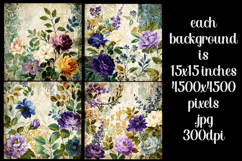 Vintage Mix Background, Floral Grunge Junk Journal Paper, s4 Product Image 2