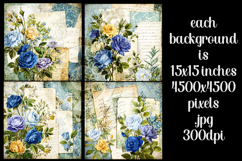 Vintage Mix Background, Floral Grunge Junk Journal Paper, s8 Product Image 2