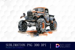 Vintage Monster Truck Illustration Clipart Product Image 1