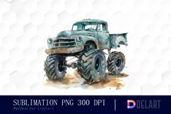 Vintage Monster Truck Illustration Clipart Product Image 1