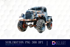 Vintage Monster Truck Illustration Clipart Product Image 1