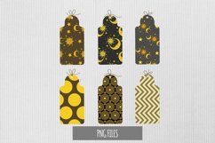 Vintage Moon and Sun Seamless Pattern Shaped Tags Product Image 1