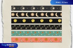 Vintage Moon and Sun Seamless Pattern Stripe Product Image 1