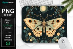 Vintage Moon Moth Mouse pad Product Image 1