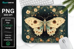 Vintage Moon Moth Mouse pad Product Image 1