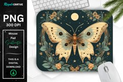 Vintage Moon Moth Mouse pad Product Image 1
