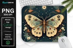 Vintage Moon Moth Mouse pad Product Image 1